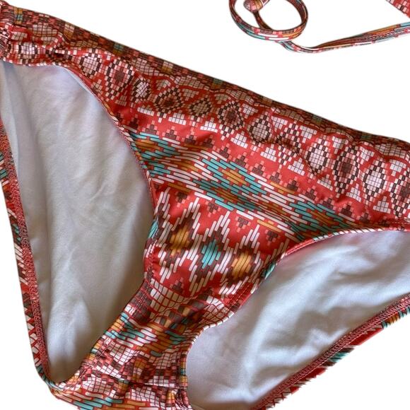 Womens Swimsuit Size Large Multicolor Bikini Geometric Southwestern Beach Ready - Picture 2 of 8